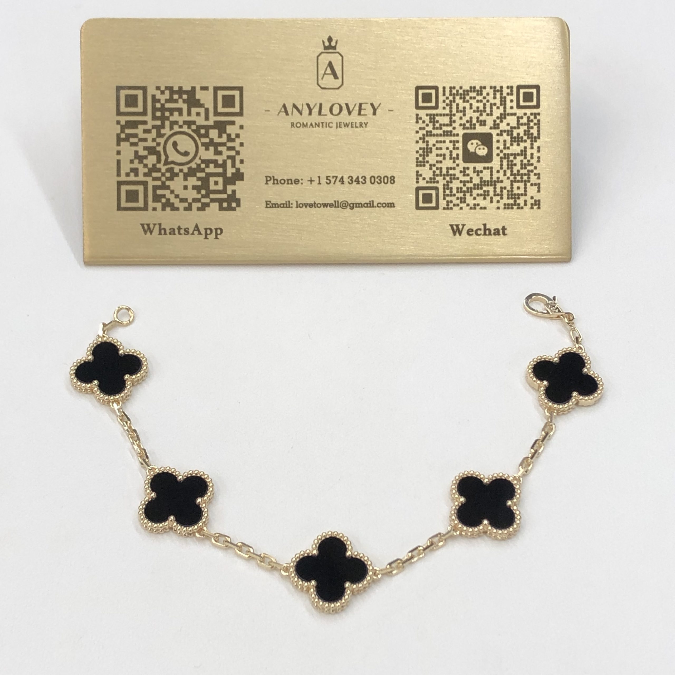 VCA vintage alhambra bracelet 5 motif onyx