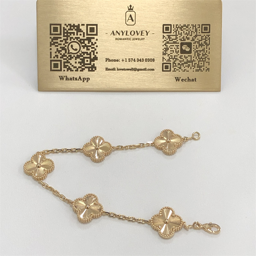 HoooGoods on X: VCA Vintage Alhambra Bracelet 5 Motifs Guilloché