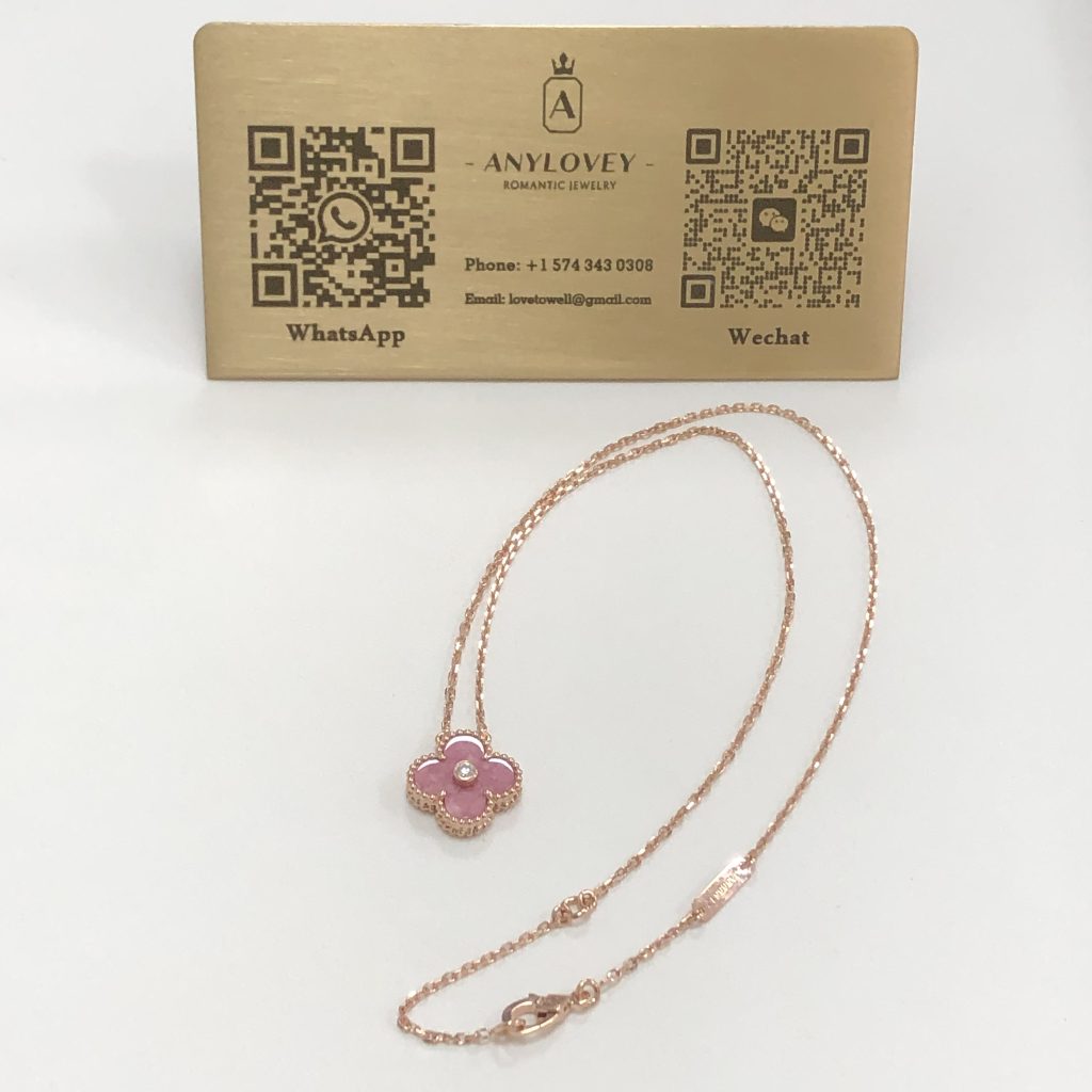 緋燗華 VCA 2021 Holiday Alhambra Pendant Necklace Rhodonite | 14K 18K