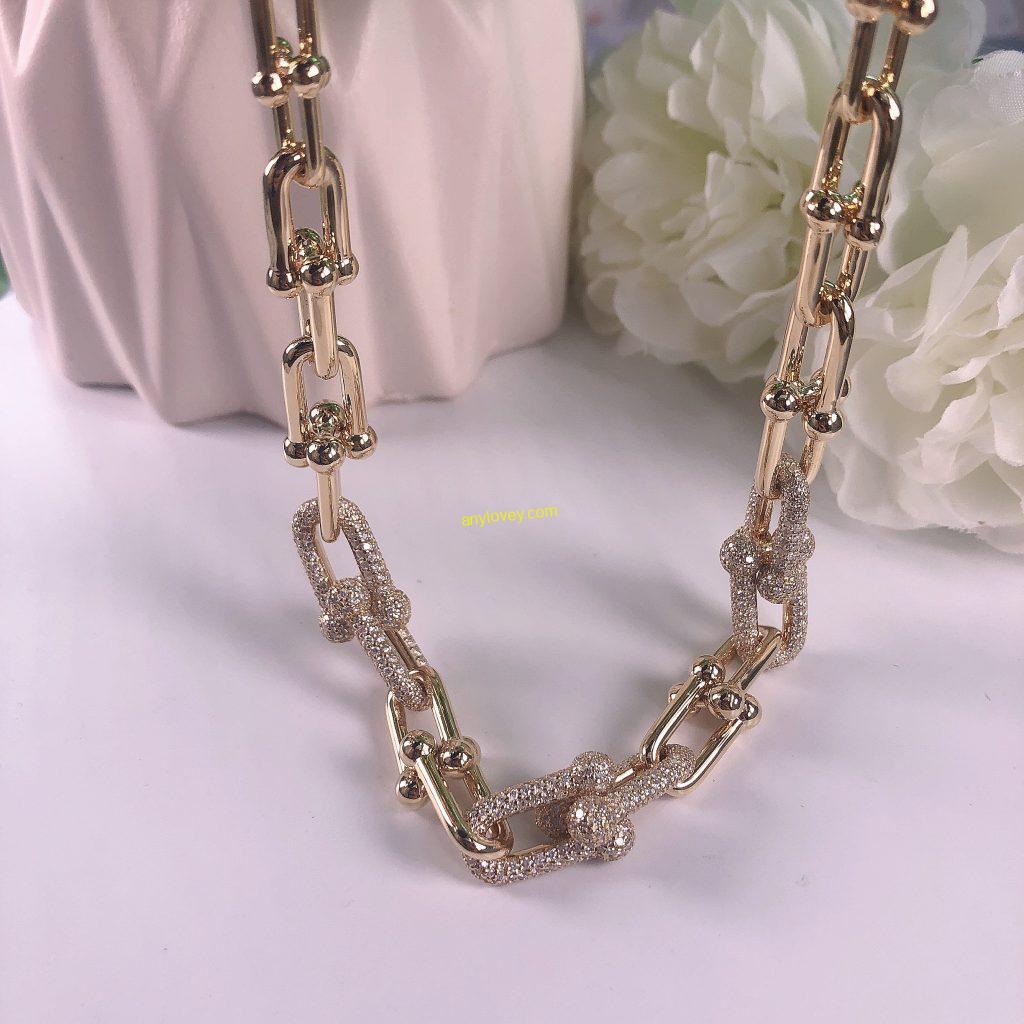 TIFFANY & CO 18CT YELLOW GOLD GRADUATED LINK NECKLACE