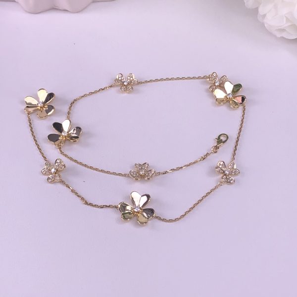 VAN CLEEF & ARPEL FRIVOLE DIAMOND NECKLACE 9 FLOWERS