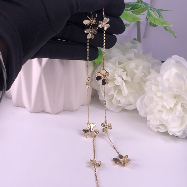 VAN CLEEF & ARPEL FRIVOLE DIAMOND NECKLACE 9 FLOWERS