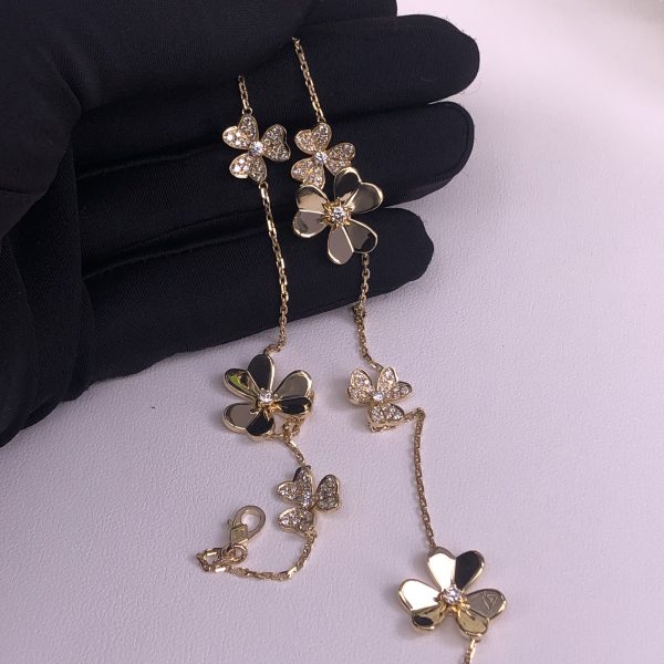 VAN CLEEF & ARPEL FRIVOLE DIAMOND NECKLACE 9 FLOWERS