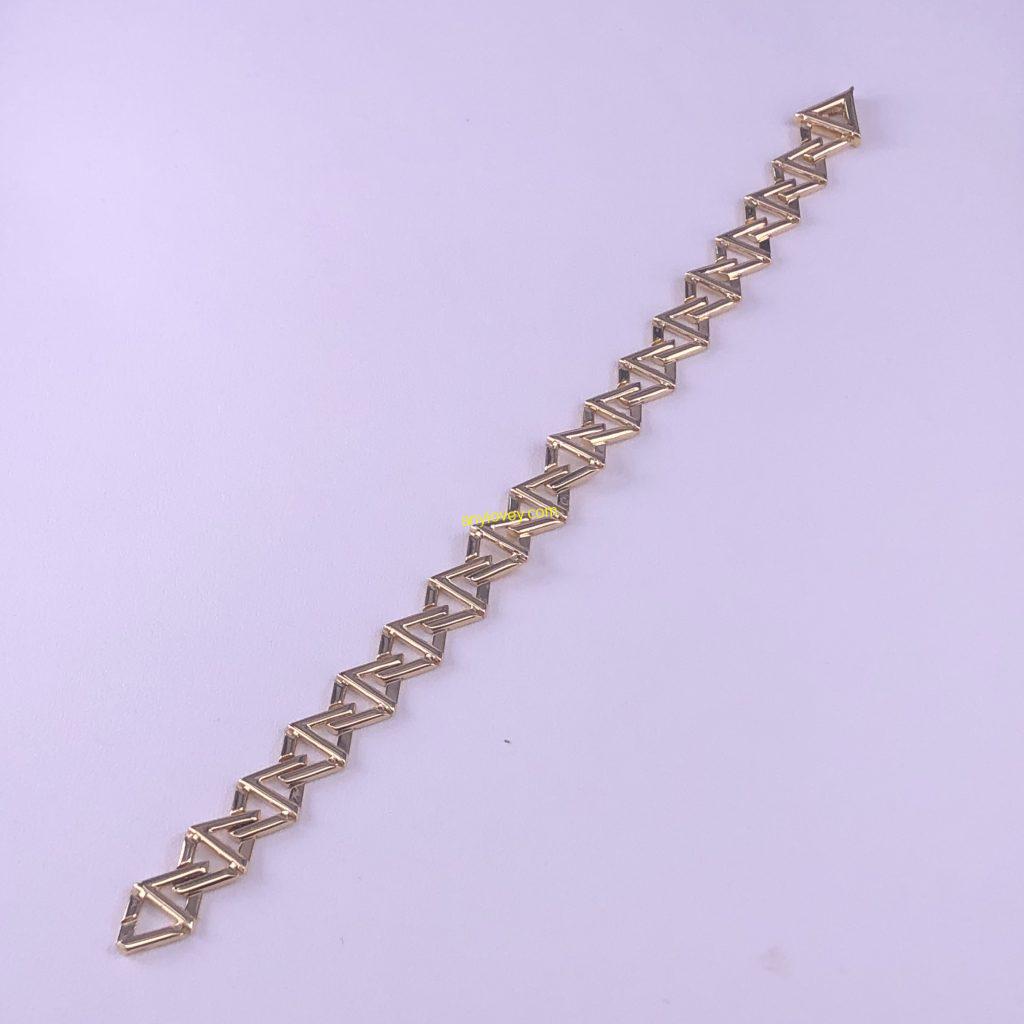 LV 18ct Yellow Gold Volt Curb Chain Large Bracelet