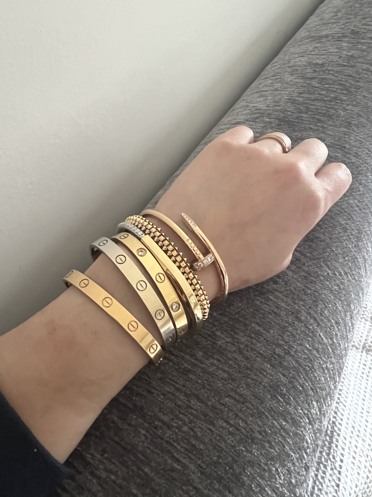 cartier love bracelet stack