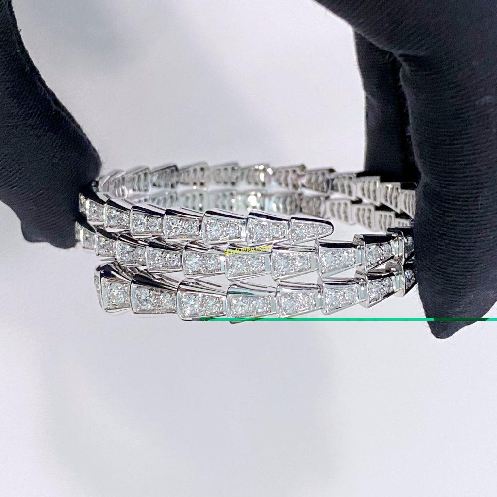 bvlgari 18k white gold diamond serpenti bracelet diamonds replica