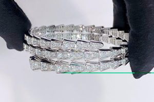 bvlgari 18k white gold diamond serpenti bracelet diamonds replica