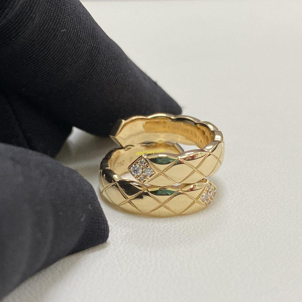 Chanel 18k yellow gold Diamond CoCo Crush Toi Et Moi Ring Large