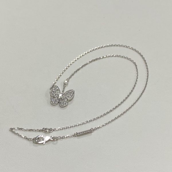Van Cleef 18k gold Diamond Butterfly Necklace