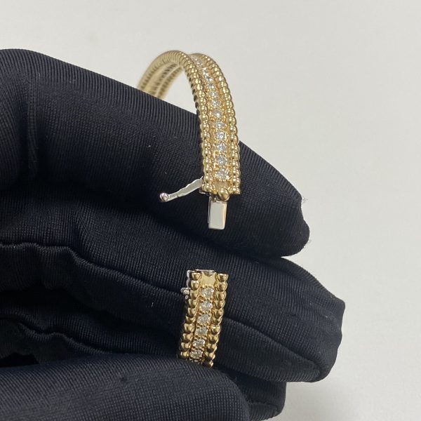 Van Cleef & Arpels18ct Yellow Gold Perlée Diamond Bracelet 1 Row Midium Model