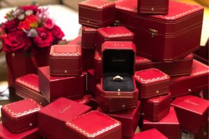 Cartier jewelry box and package