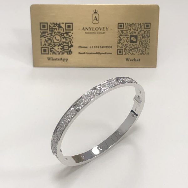 Inspired Cartier Love Bracelet Full Iced Out White Gold N6033602