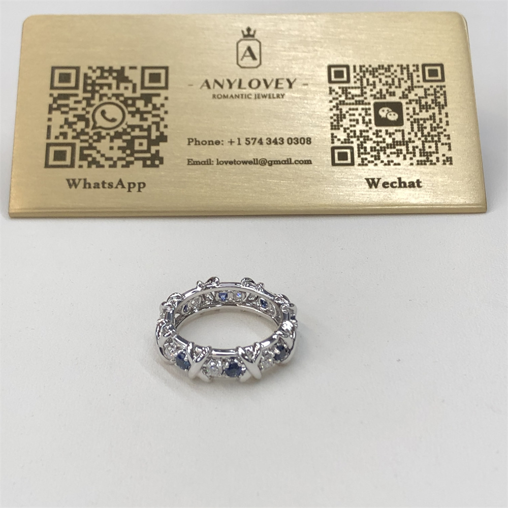 Tiffany Sixteen Stone Ring Platium With Diamonds Sapphires