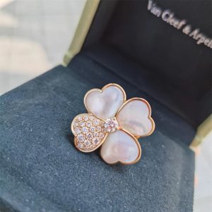 Van Cleef Arpels Cosmos Ring Medium Diamond and Mother of Pearl