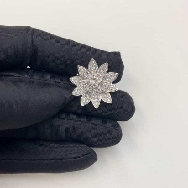 Van Cleef Arpels lotus Brooch Clip Pendant Necklace Medium Model