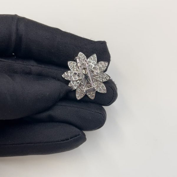 Van Cleef Arpels lotus Brooch Clip Pendant Necklace Medium Model
