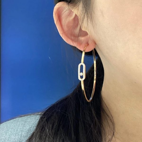Replica Move uno large hoop earrings white gold