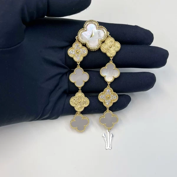 Buy Replica 18K Solid Gold Van Cleef Alhambra Sweet Alhambra Watch 22.7 mm VCARO8SG00