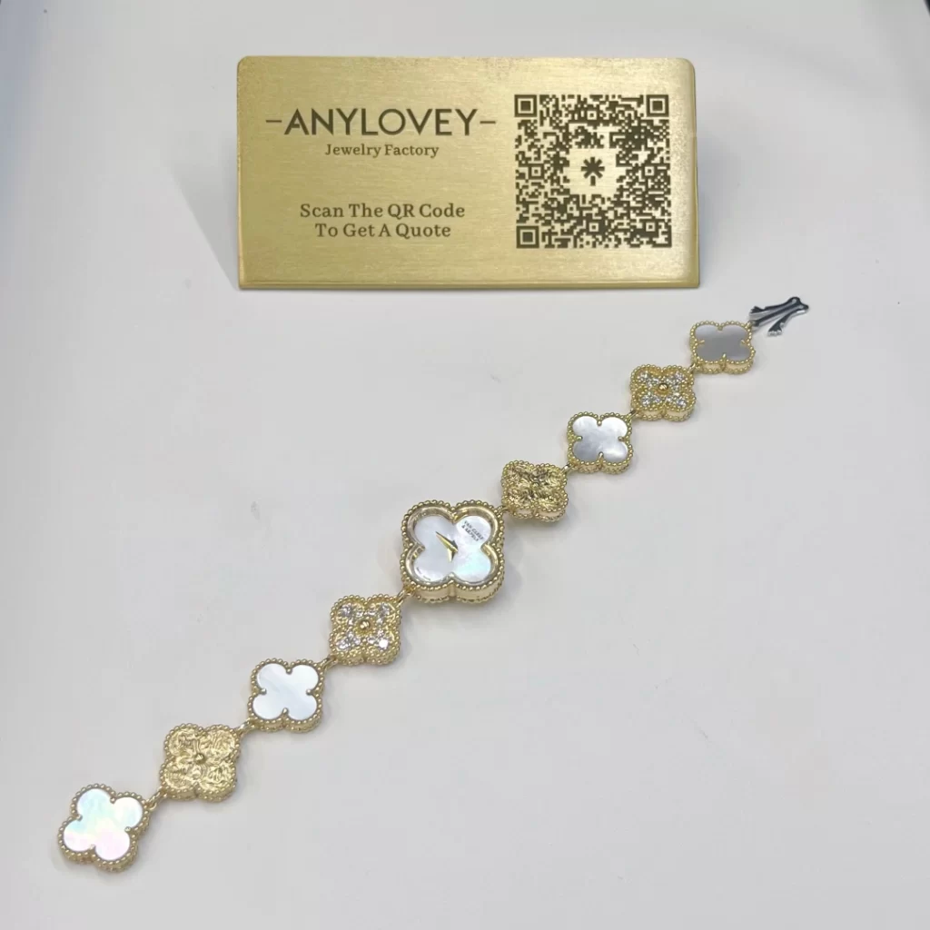 18K Solid Gold Van Cleef Alhambra Sweet Alhambra Watch 22.7 mm