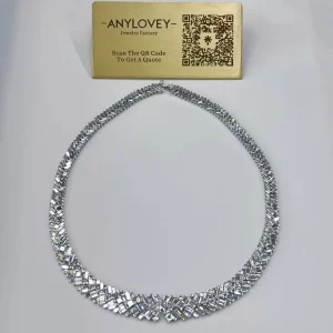 Replica Inspired Reflection de Cartier necklace, baguette cut diamond and troidia cut diamonds