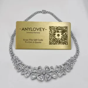 18kt White Gold replica Bvlgari Fiorever Pave Diamond Necklace Center Diamond 0.7ct