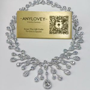 Replica 18kt White Gold Chaumet Joséphine Aigrette Impériale Necklace Pave Diamond 083660