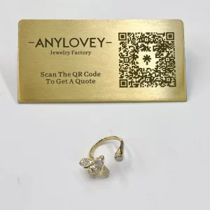 18K Yellow Gold Bee De Chaumet Ring with 2 pieces hexagonal cut diamonds 085065