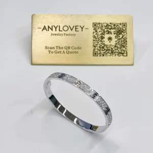 New Release 18K White Gold Classic Cartier Love Bracelet Pave